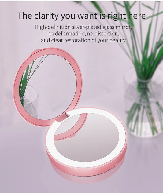 Pocket Mirror with inbuilt Power bank and Led